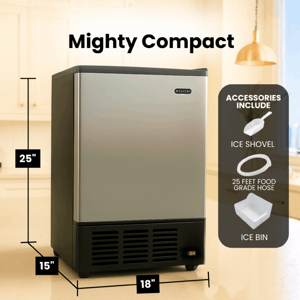 Whynter UIM-155 15" Built-In Ice Maker in Stainless Steel - product image 3