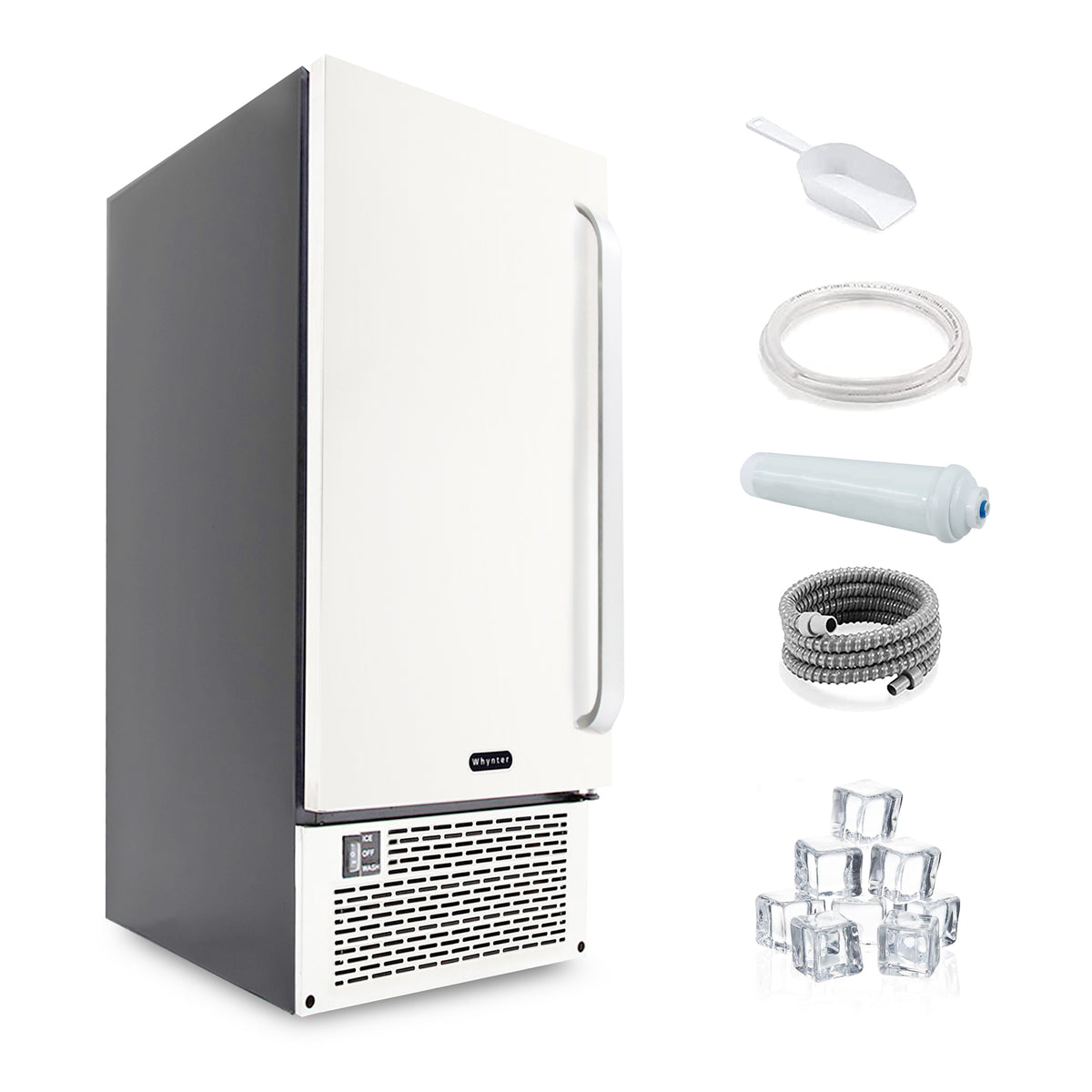 Whynter UIM-502SS 15" Built-In Ice Maker 80lb capacity Clear Ice Cube with NSF Inline Water Filter - product image 2